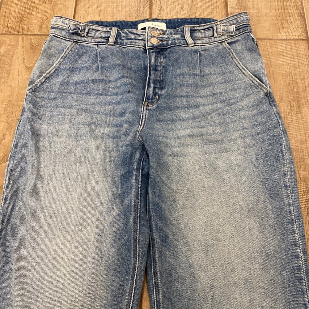 Kancan Jeans 14 Womens Light Denim Wide Leg Baggy Adjustable Buckle KC9368M-SF - Picture 3 of 9